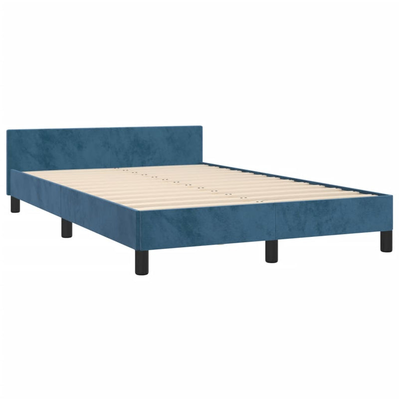 vidaXL sötétkék bársony ágykeret matrac nélkül 120 x 200 cm