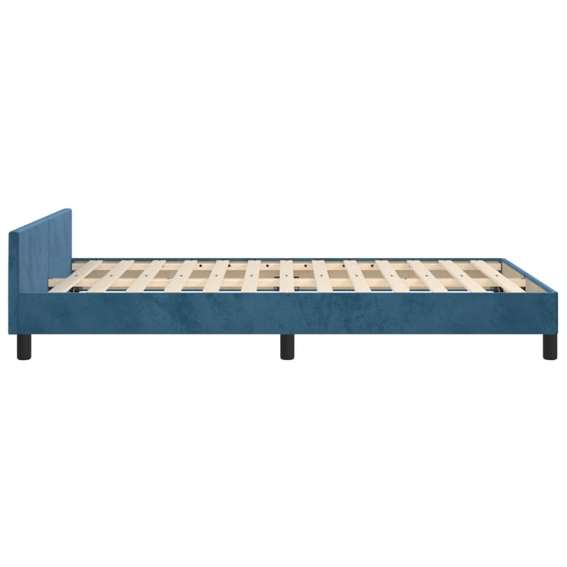 vidaXL sötétkék bársony ágykeret matrac nélkül 120 x 200 cm