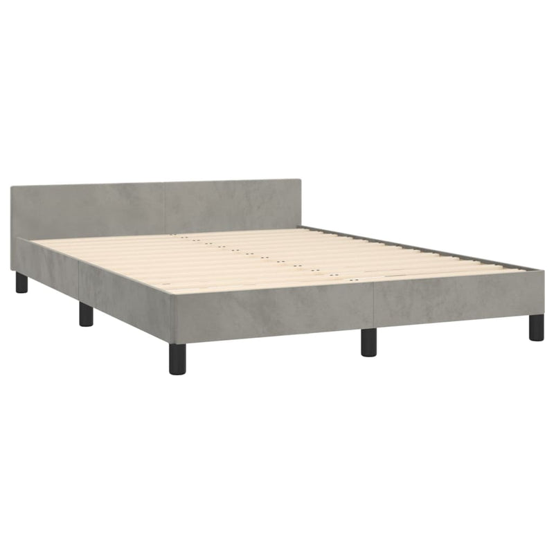 vidaXL világosszürke bársony ágykeret matrac nélkül 140 x 190 cm