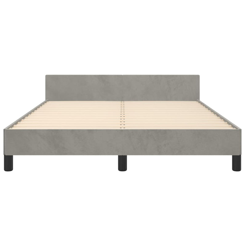 vidaXL világosszürke bársony ágykeret matrac nélkül 140 x 190 cm