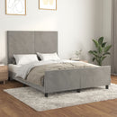 vidaXL világosszürke bársony ágykeret matrac nélkül 140 x 190 cm