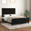 vidaXL fekete bársony ágykeret matrac nélkül 140 x 190 cm