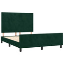 vidaXL sötétzöld bársony ágykeret matrac nélkül 140 x 190 cm
