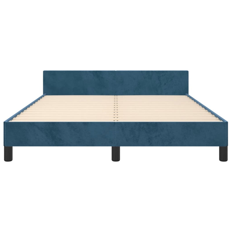 vidaXL sötétkék bársony ágykeret matrac nélkül 140 x 190 cm