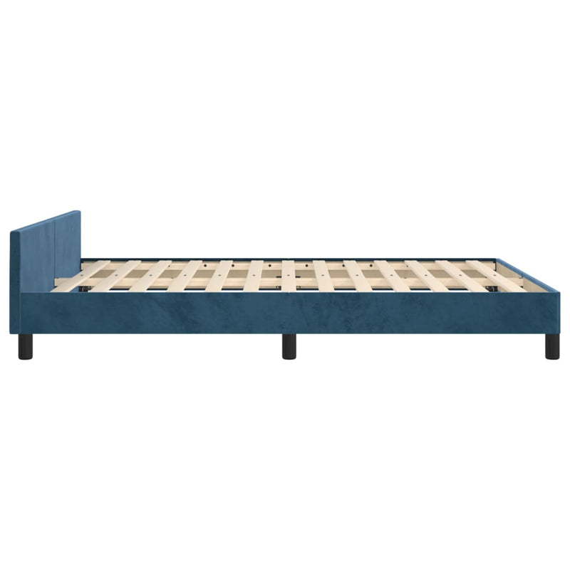 vidaXL sötétkék bársony ágykeret matrac nélkül 140 x 190 cm