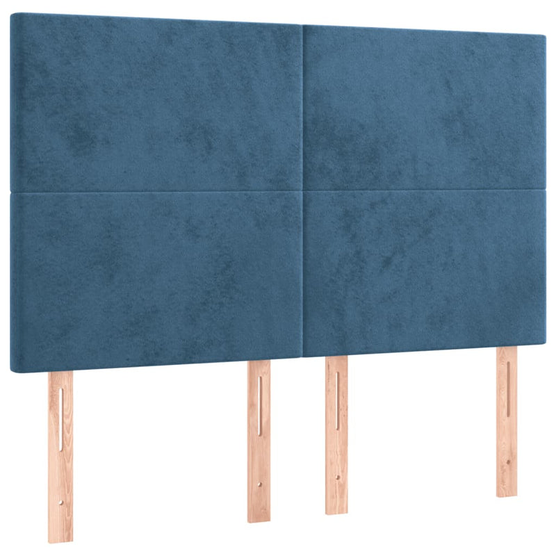 vidaXL sötétkék bársony ágykeret matrac nélkül 140 x 190 cm