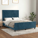 vidaXL sötétkék bársony ágykeret matrac nélkül 140 x 190 cm