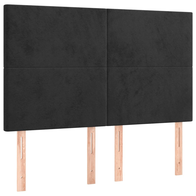 vidaXL fekete bársony ágykeret matrac nélkül 140x200 cm