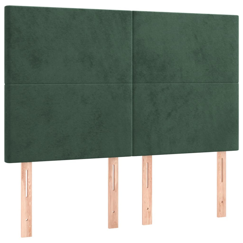 vidaXL sötétzöld bársony ágykeret matrac nélkül 140 x 200 cm