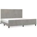 vidaXL világosszürke bársony ágykeret matrac nélkül 200 x 200 cm