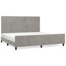 vidaXL világosszürke bársony ágykeret matrac nélkül 200 x 200 cm