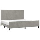 vidaXL világosszürke bársony ágykeret matrac nélkül 200 x 200 cm