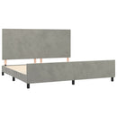 vidaXL világosszürke bársony ágykeret matrac nélkül 200 x 200 cm