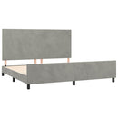 vidaXL világosszürke bársony ágykeret matrac nélkül 200 x 200 cm
