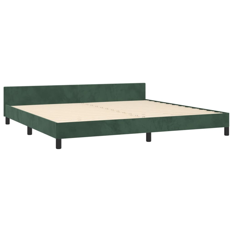 vidaXL sötétzöld bársony ágykeret matrac nélkül 200x200 cm