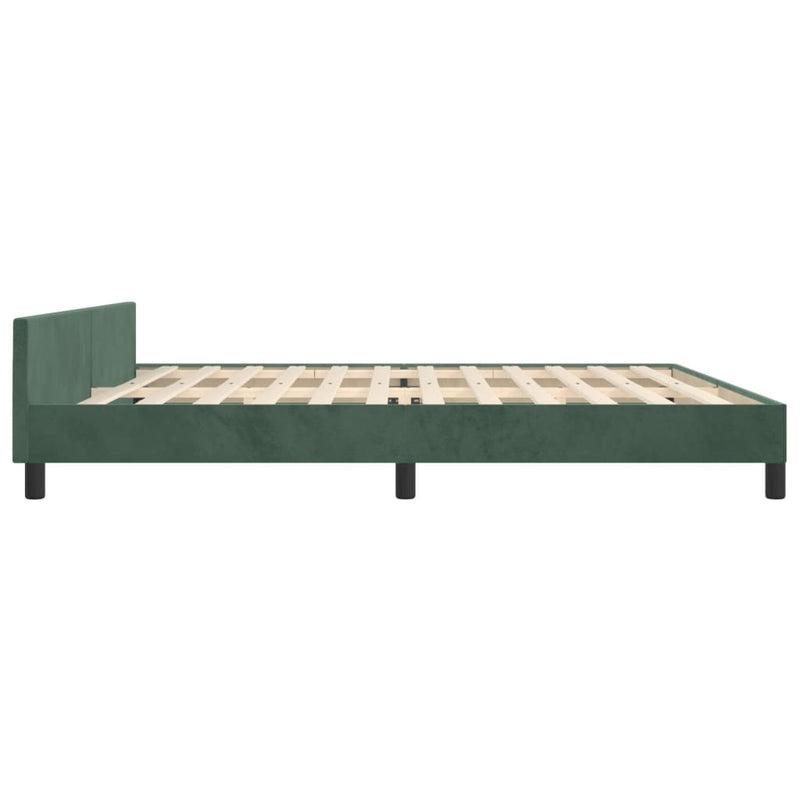 vidaXL sötétzöld bársony ágykeret matrac nélkül 200x200 cm