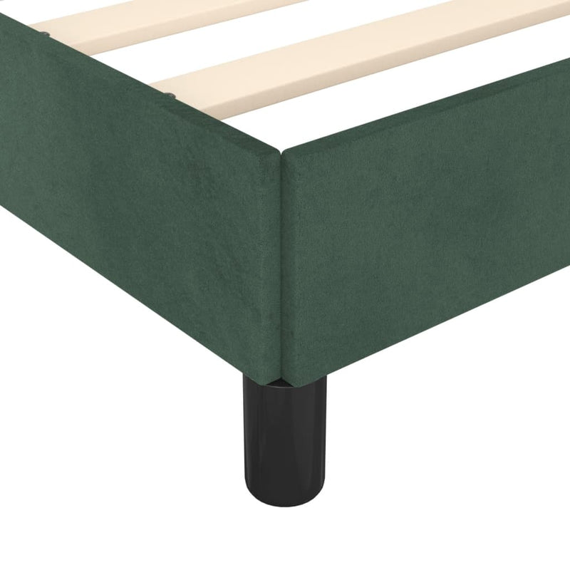 vidaXL sötétzöld bársony ágykeret matrac nélkül 200x200 cm