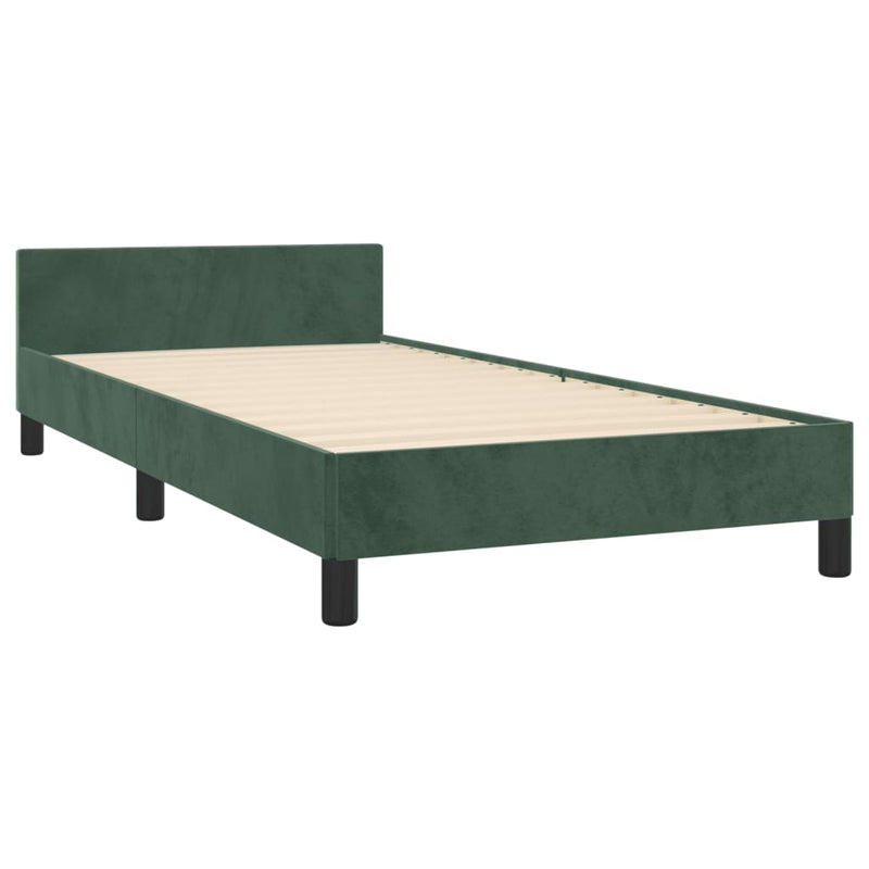 vidaXL sötétzöld bársony ágykeret matrac nélkül 80 x 200 cm