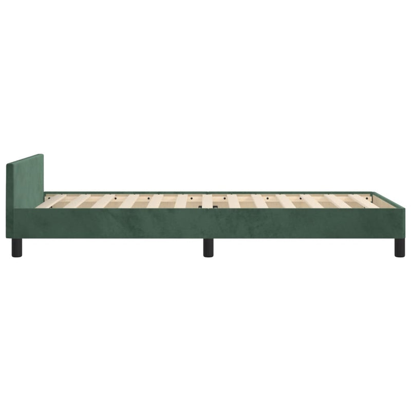 vidaXL sötétzöld bársony ágykeret matrac nélkül 80 x 200 cm