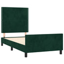 vidaXL sötétzöld bársony ágykeret matrac nélkül 90x200 cm