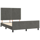 vidaXL sötétszürke bársony ágykeret matrac nélkül 140 x 190 cm