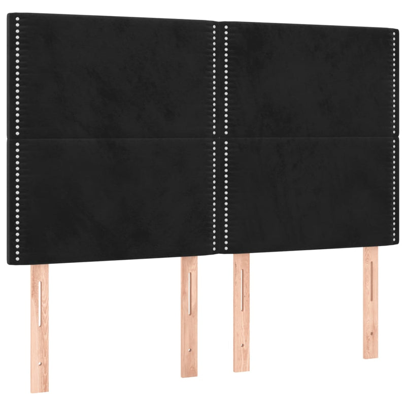 vidaXL fekete bársony ágykeret matrac nélkül 140 x 190 cm