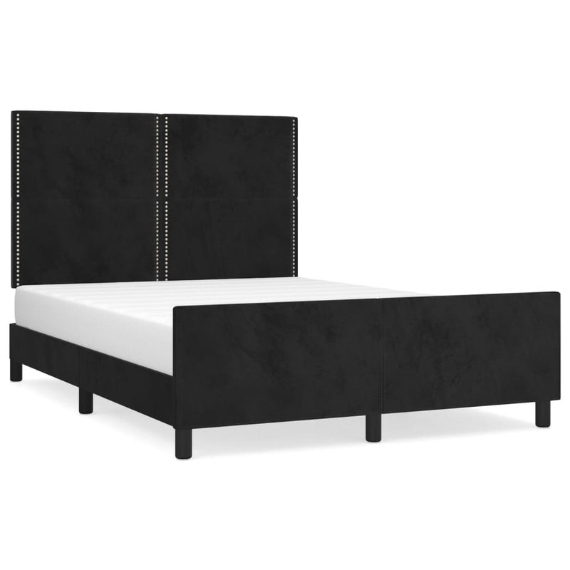 vidaXL fekete bársony ágykeret matrac nélkül 140x200 cm