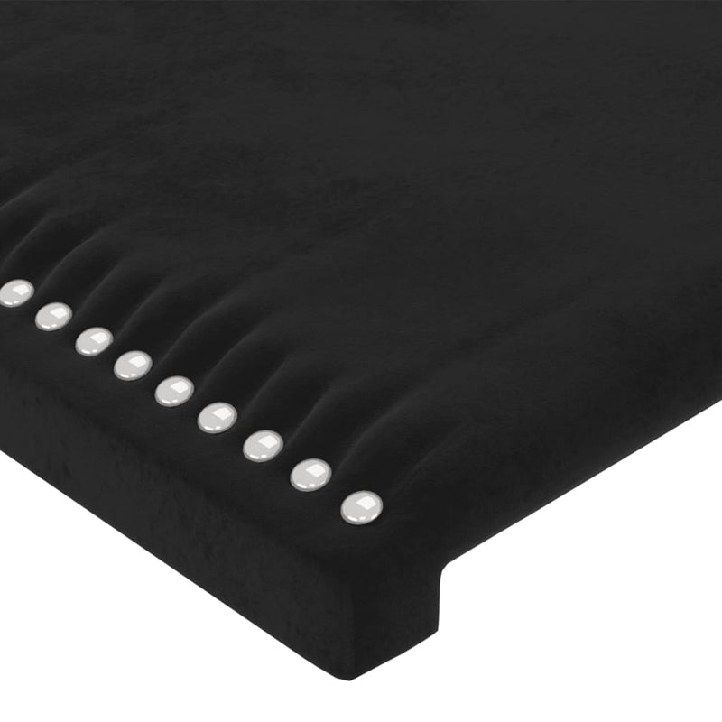 vidaXL fekete bársony ágykeret matrac nélkül 140x200 cm