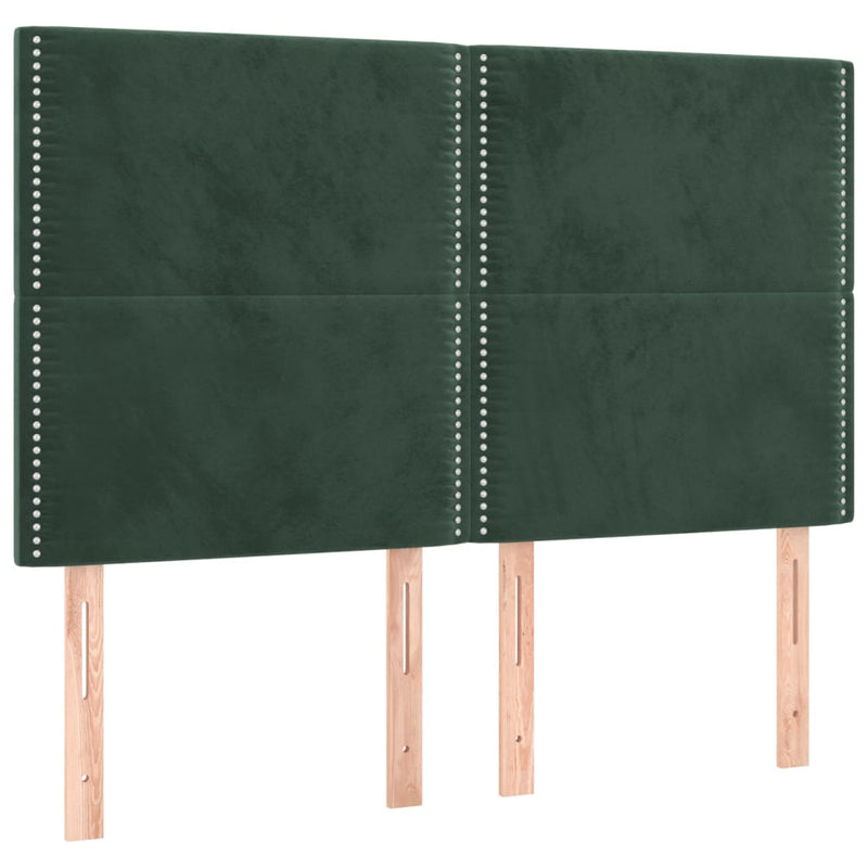 vidaXL sötétzöld bársony ágykeret matrac nélkül 140 x 200 cm