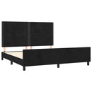 vidaXL fekete bársony ágykeret matrac nélkül 160 x 200 cm