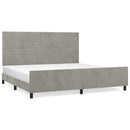 vidaXL világosszürke bársony ágykeret matrac nélkül 200 x 200 cm