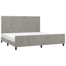 vidaXL világosszürke bársony ágykeret matrac nélkül 200 x 200 cm