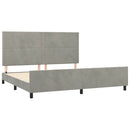 vidaXL világosszürke bársony ágykeret matrac nélkül 200 x 200 cm