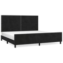 vidaXL fekete bársony ágykeret matrac nélkül 200 x 200 cm