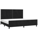 vidaXL fekete bársony ágykeret matrac nélkül 200 x 200 cm
