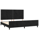 vidaXL fekete bársony ágykeret matrac nélkül 200 x 200 cm
