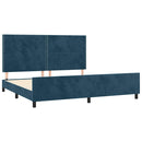 vidaXL sötétkék bársony ágykeret matrac nélkül 200x200 cm