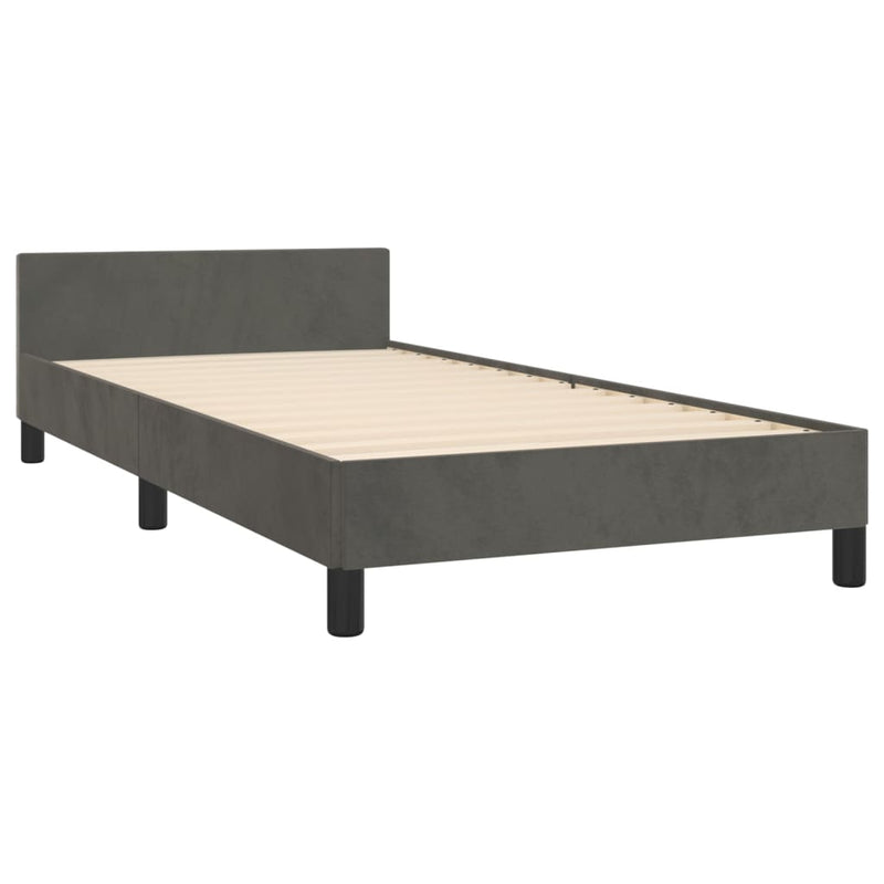 vidaXL sötétszürke bársony ágykeret matrac nélkül 90x190 cm