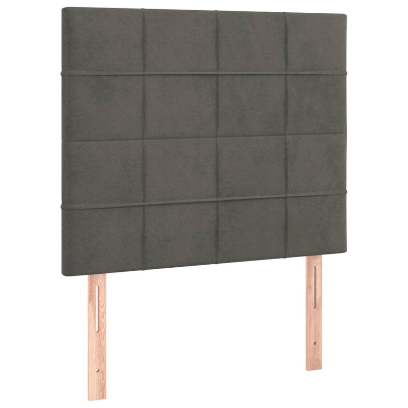 vidaXL sötétszürke bársony ágykeret matrac nélkül 90x190 cm