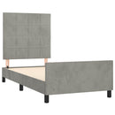 vidaXL világosszürke bársony ágykeret matrac nélkül 90x200 cm