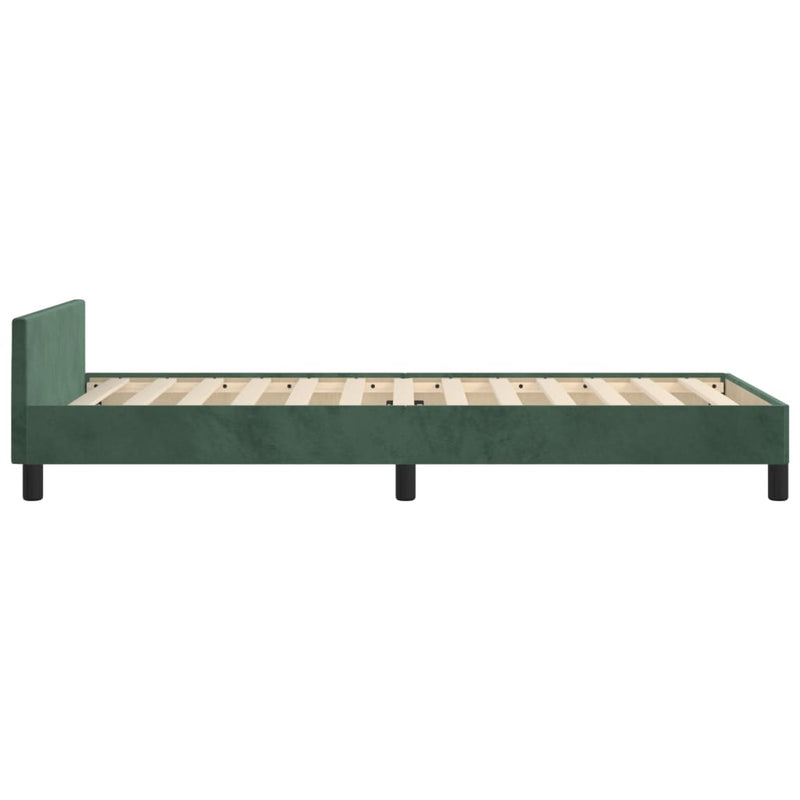 vidaXL sötétzöld bársony ágykeret matrac nélkül 100x200 cm