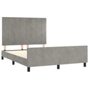 vidaXL világosszürke bársony ágykeret matrac nélkül 140 x 190 cm