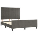 vidaXL sötétszürke bársony ágykeret matrac nélkül 140 x 190 cm