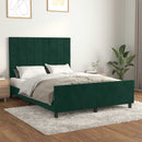 vidaXL sötétzöld bársony ágykeret matrac nélkül 140 x 190 cm