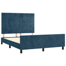 vidaXL sötétkék bársony ágykeret matrac nélkül 140 x 190 cm