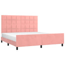 vidaXL rózsaszín bársony ágykeret fejtámlával 160 x 200 cm