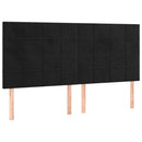 vidaXL fekete bársony ágykeret fejtámlával 180 x 200 cm