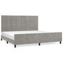 vidaXL világosszürke bársony ágykeret matrac nélkül 200 x 200 cm