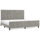 vidaXL világosszürke bársony ágykeret matrac nélkül 200 x 200 cm