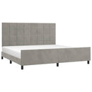 vidaXL világosszürke bársony ágykeret matrac nélkül 200 x 200 cm